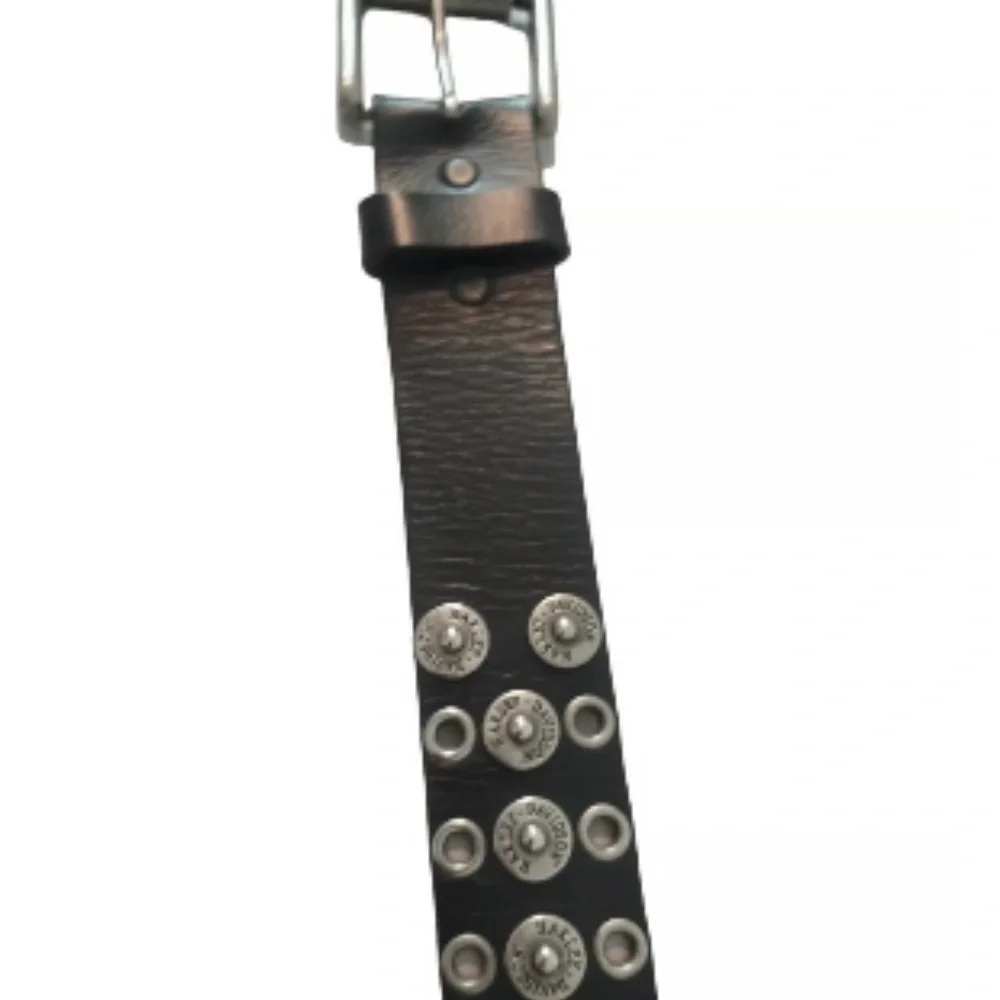 Vintage Harley Davidson Studded Black Leather Belt Size 36 Goth Grunge